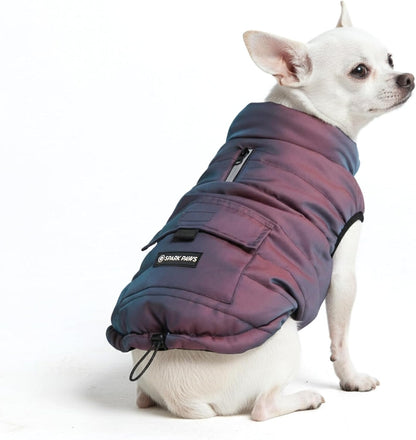 Spark Paws Dog Winter Jacket, Water-Resistant Coat, Warm Reflective Windproof Fleece-Interior, for Medium and Large Dogs - Olive - S - Image 10