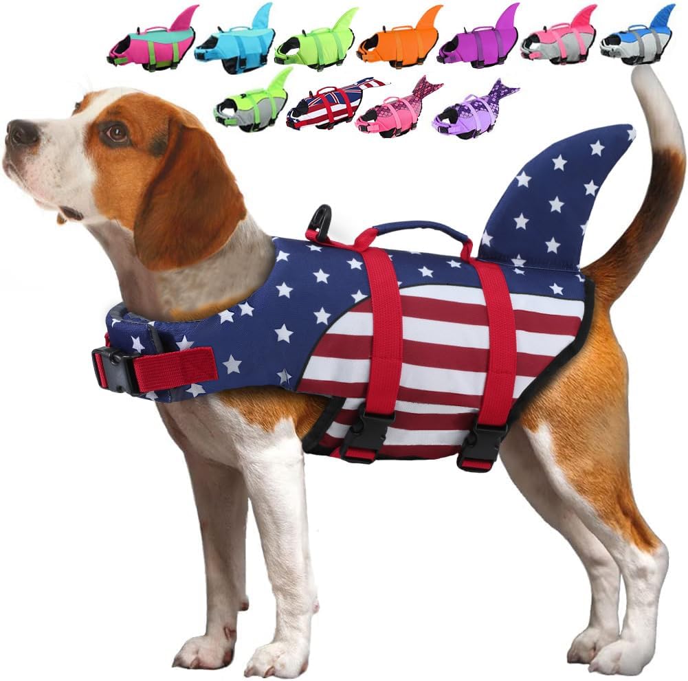 EMUST Dog Life Vests, Dogs Floats for Swimming, Boat, Pool, Ripstop Dog Life Jacket with High Buoyancy and Lift Handle for Small and Medium Breeds, (M,Pool Blue) - Image 9