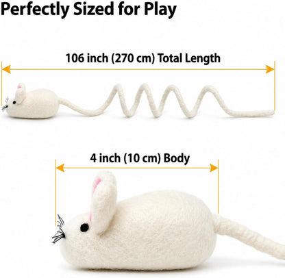 Handcrafted New Zealand wool cat chew toy safe for pets close up view