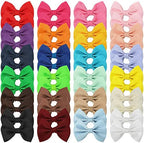 Close up of Xima handmade ribbon bows with alligator clips