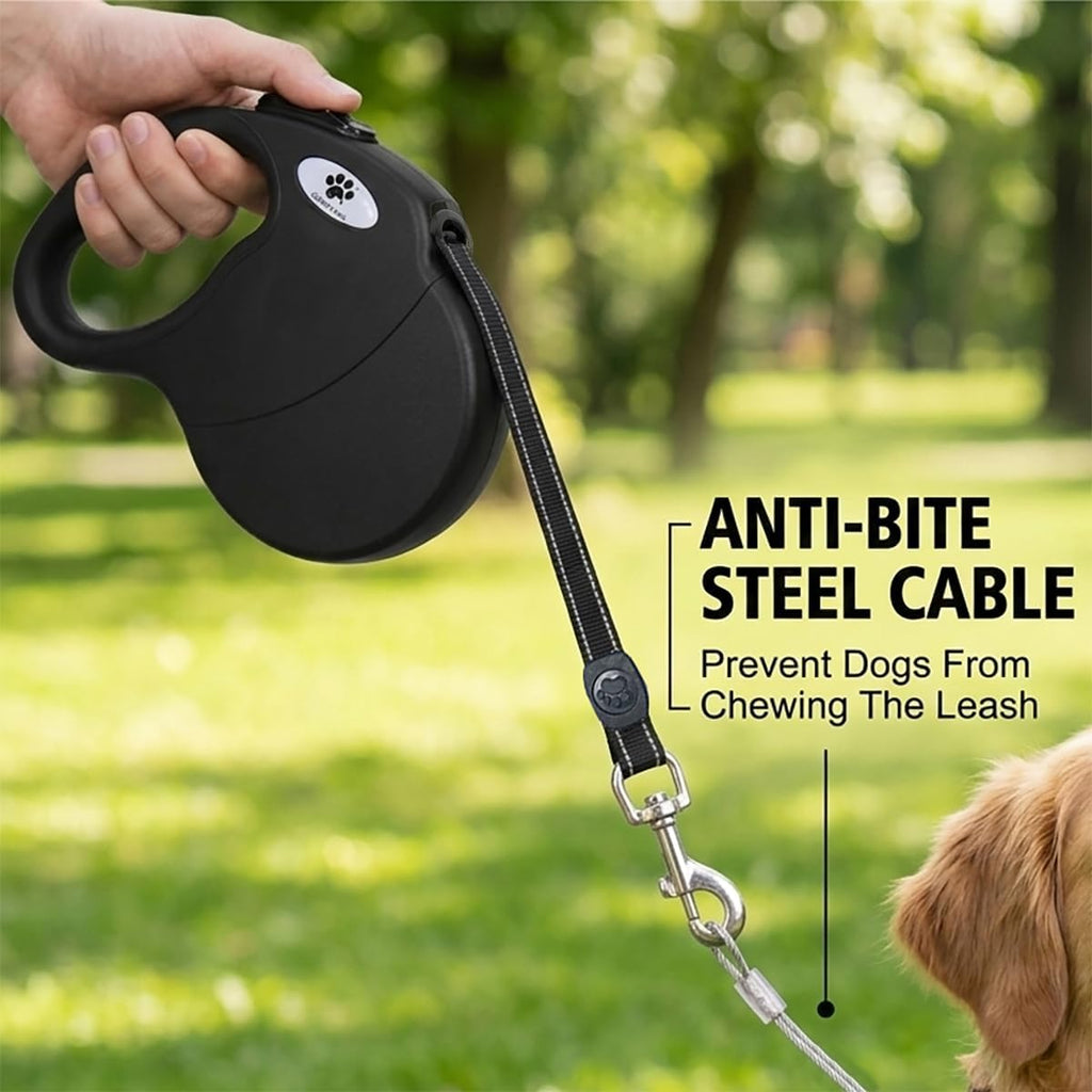 Crown Paws heavy duty leash with chew proof steel extender