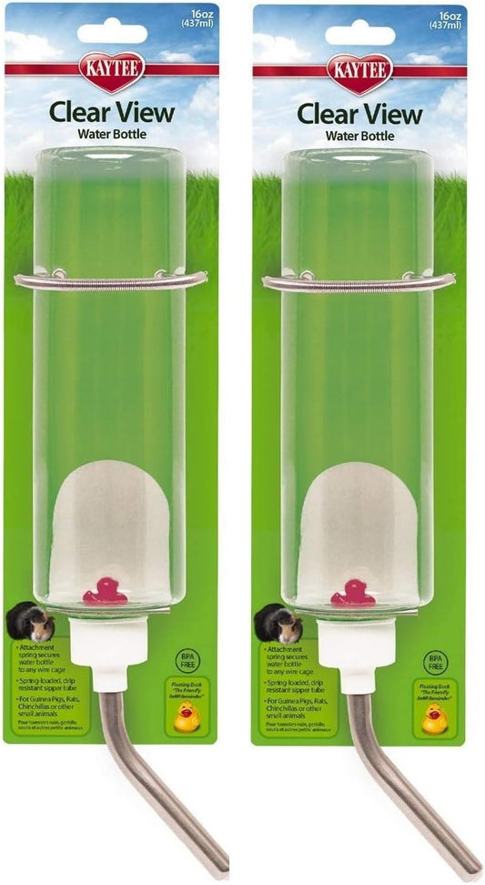 Kaytee Small Animal Clear Water Bottle, 16 Ounces Per Bottle (2 Pack) - Image 1