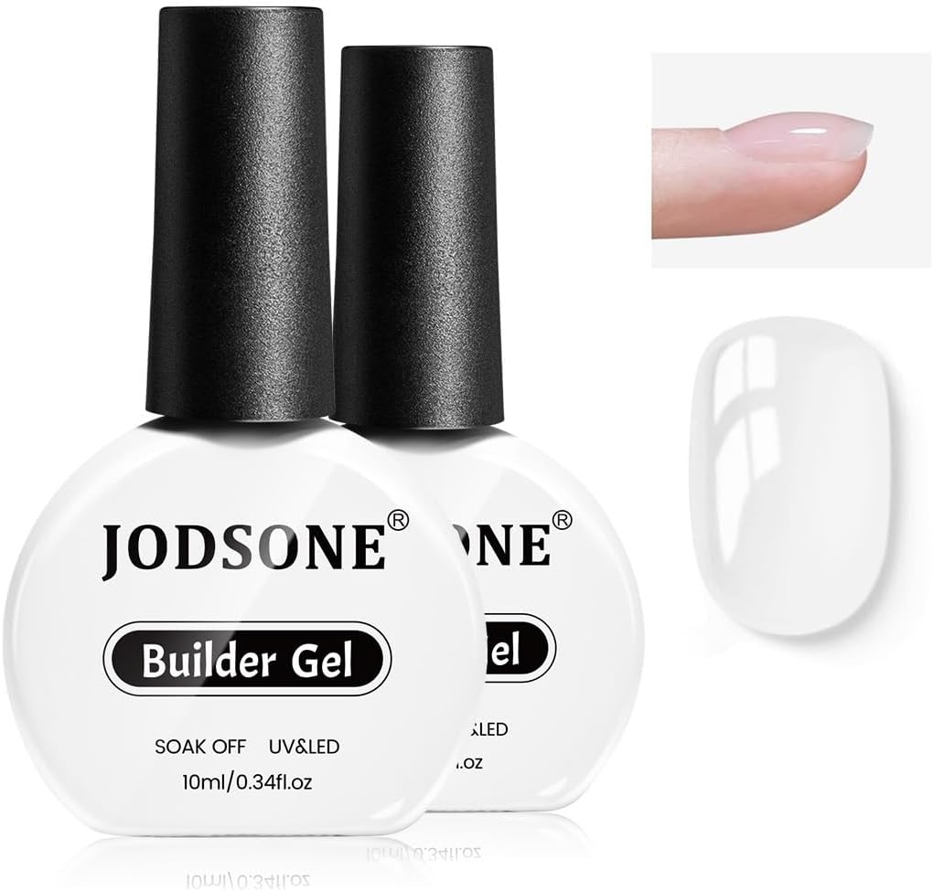 Jodsone 2 pieces 10 milliliters clear builder gel bottles front view