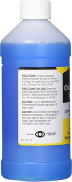 Durvet Chlorhexidine Solution packaging for dog and horse wound care