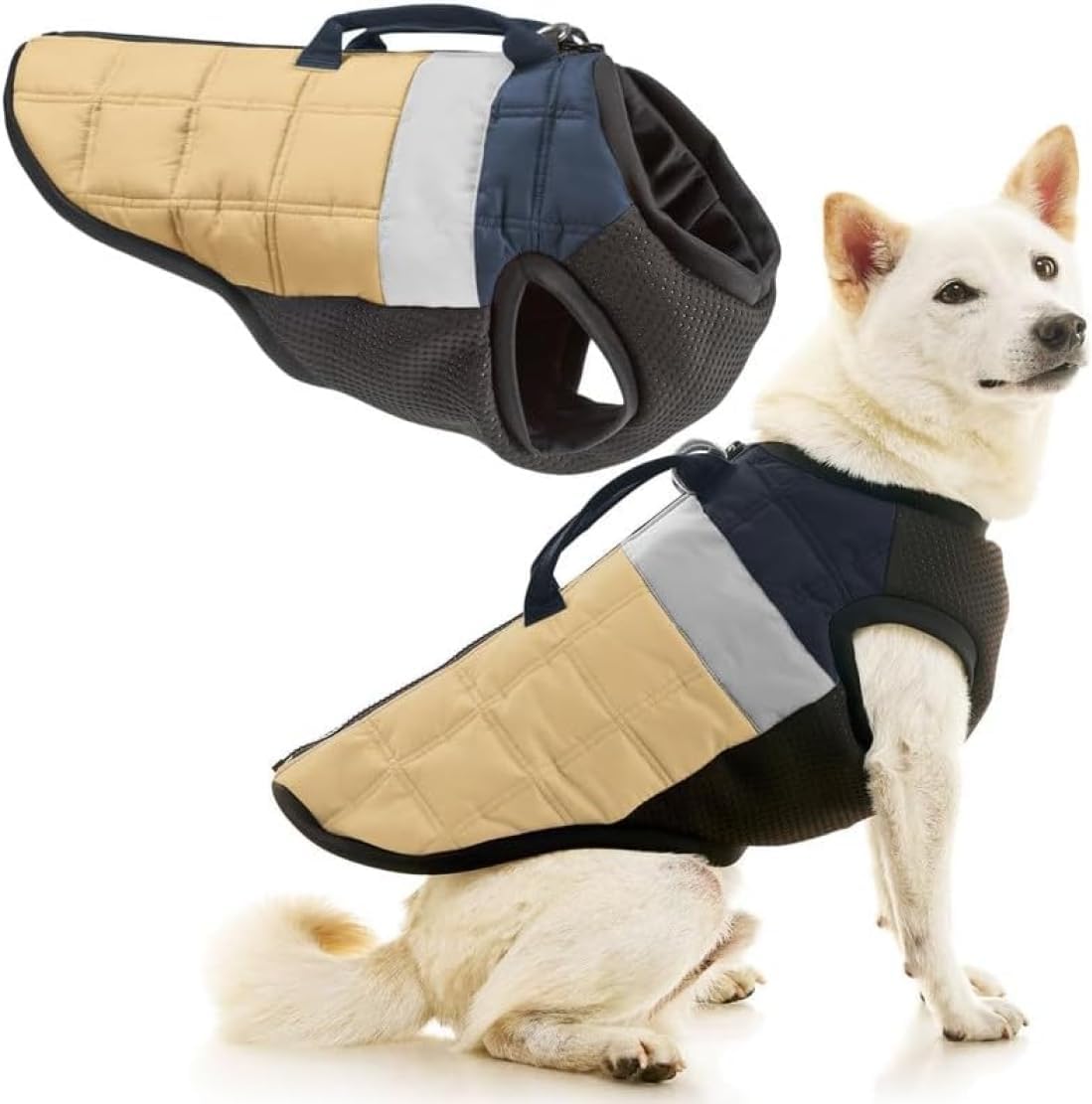 Gooby Padded Vest Dog Jacket - Red, X-Large - Warm Zip Up Vest Fleece Jacket with Dual D Ring Leash Water Resistant for Small to Medium Dogs - Image 14