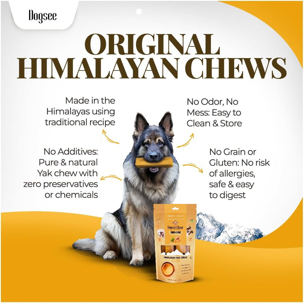 Dogsee medium size yak cheese chew stick close up