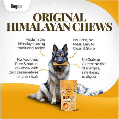 Dogsee medium size yak cheese chew stick close up