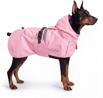 Luciphia Dog Raincoat Adjustable Hooded Reflective Rain Jacket with Pocket for Small Medium Large Extra Large Dogs Yellow XX-Large - Image 9