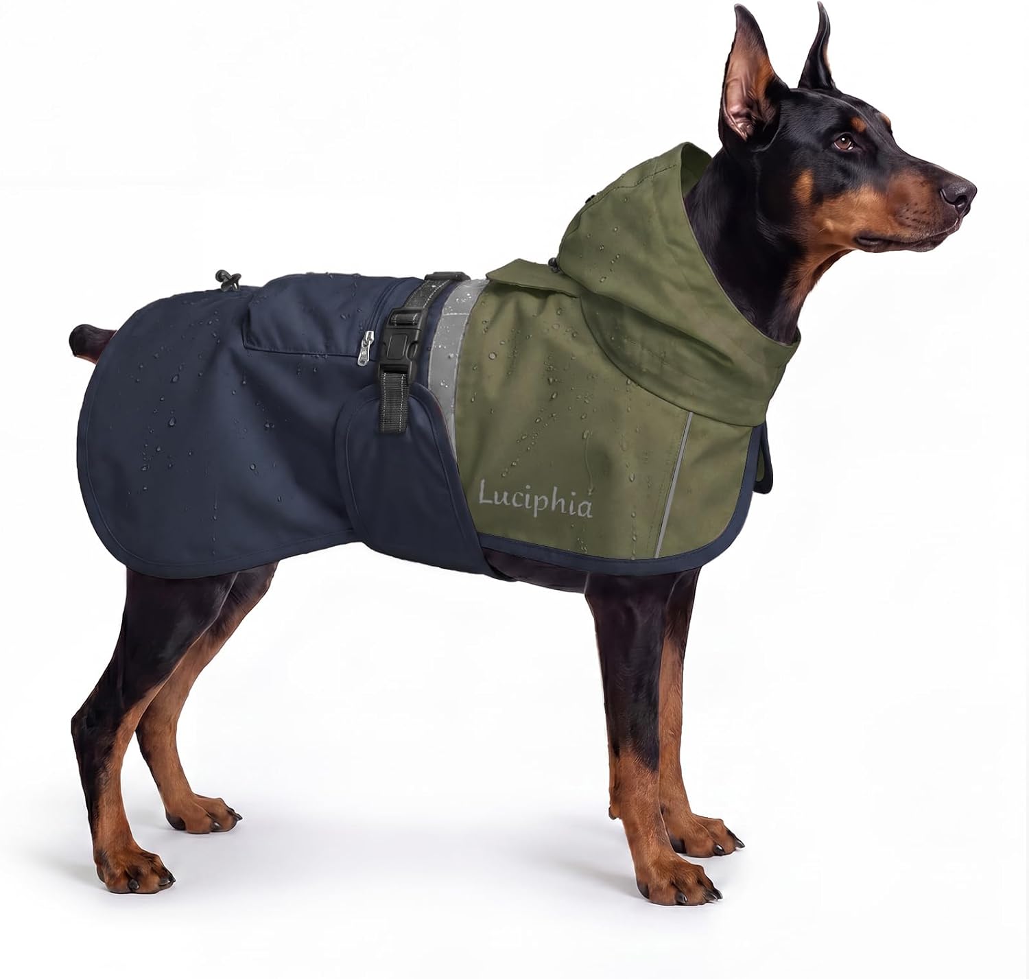Luciphia Dog Raincoat Adjustable Hooded Reflective Rain Jacket with Pocket for Small Medium Large Extra Large Dogs Yellow XX-Large - Image 14