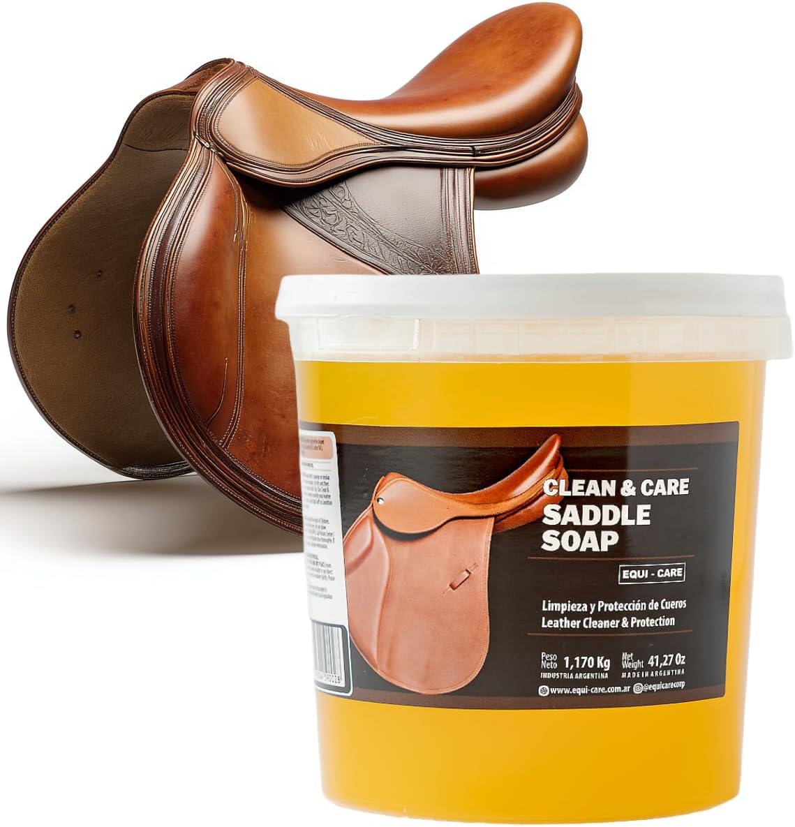 Equestrian leather equipment restored to a soft satin finish using saddle soap.