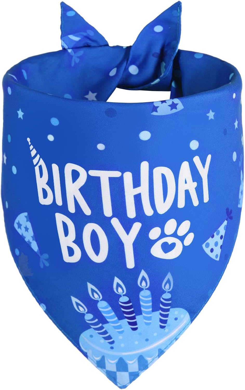 Agroon Dog Birthday Bandana Blue Boy XLarge front view