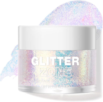 BestLand Holographic Body Glitter Gel front view packaging jar