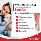 Zymox hydrocortisone pet ointment tube back label