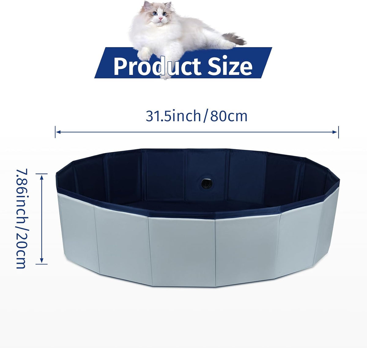 Foldable whelping pool for cats showing the octagonal PVC panels collapsed flat