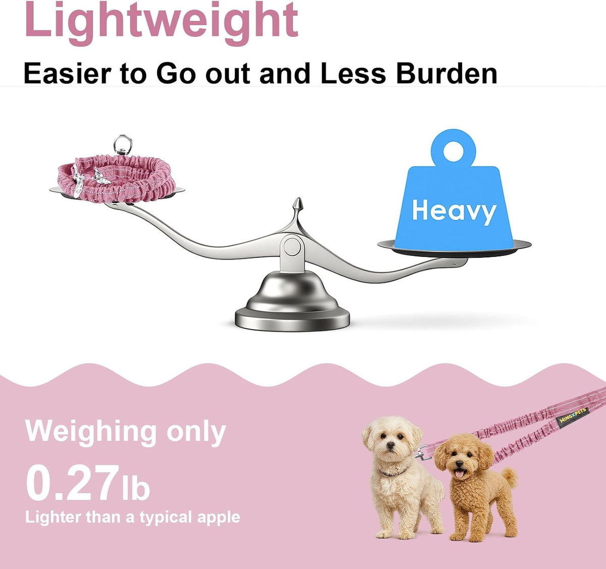 Side profile of double lead hardware and dog leash clip