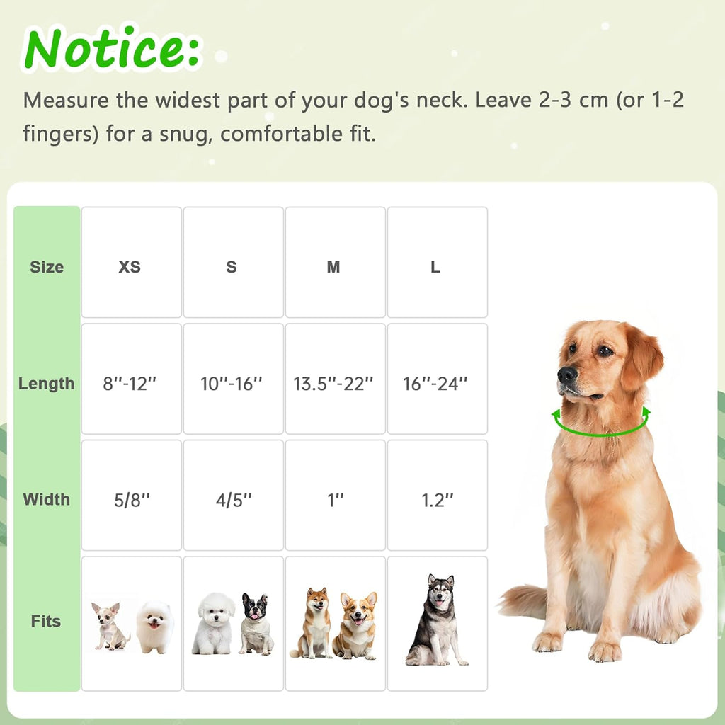 Adjustable green dinosaur pattern collar for male dogs