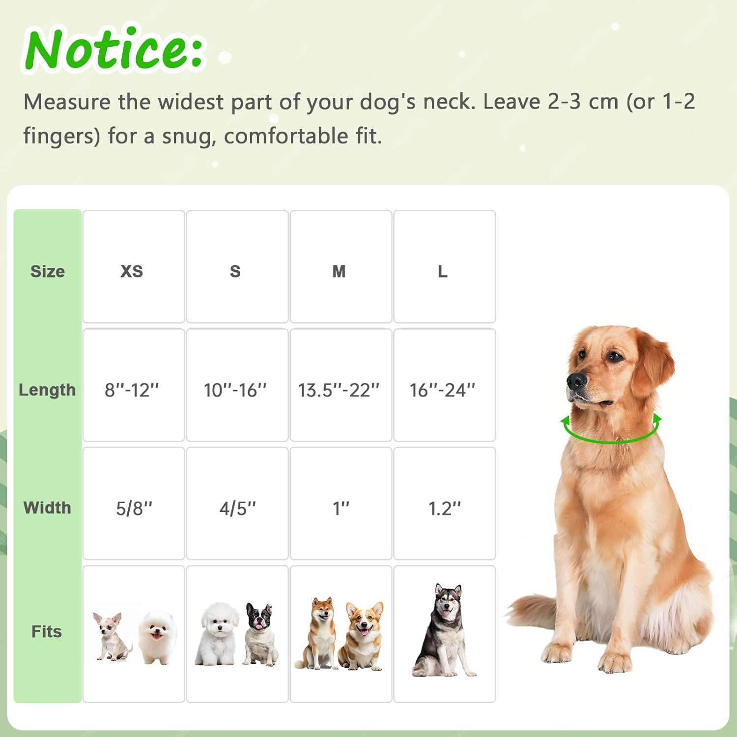 Adjustable green dinosaur pattern collar for male dogs