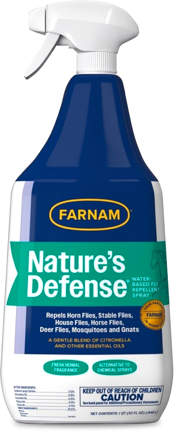 Farnam Nature's Defense botanical fly repellent spray front view bottle