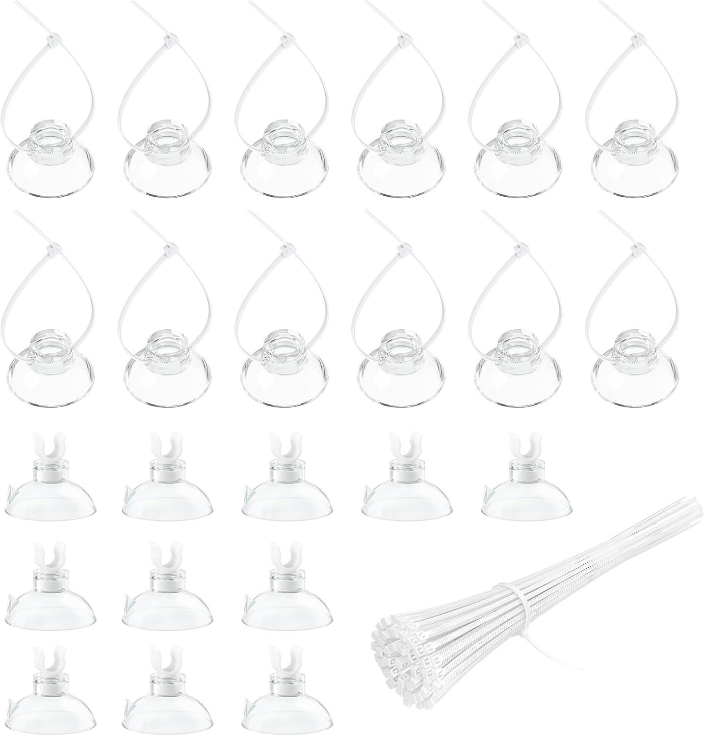 Pawfly 10 Pack Suction Cups with 20 Pieces Adjustable Zip Ties for Aquarium Fish Tank Binding Moss Shrimp Dodging Nest - Image 10