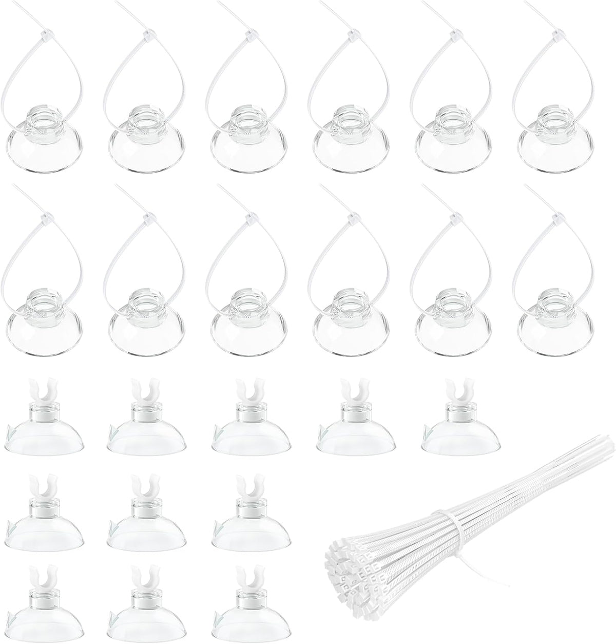 Pawfly 10 Pack Suction Cups with 20 Pieces Adjustable Zip Ties for Aquarium Fish Tank Binding Moss Shrimp Dodging Nest - Image 10