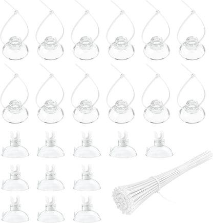Pawfly 10 Pack Suction Cups with 20 Pieces Adjustable Zip Ties for Aquarium Fish Tank Binding Moss Shrimp Dodging Nest - Image 10