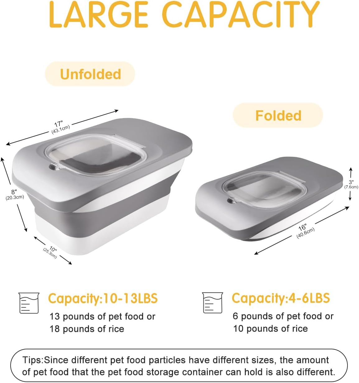 Hoytamdar pet food bin showing the sliding lid mechanism
