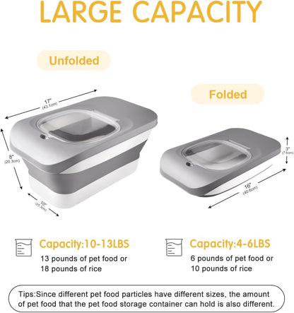 Hoytamdar pet food bin showing the sliding lid mechanism