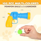 TEAWOO 100PCS Cat Ball Toys with 2 Launchers Set, Funny Interactive Cat Toys for Indoor Cats, Adult Cats & Kitten Toys - Image 2