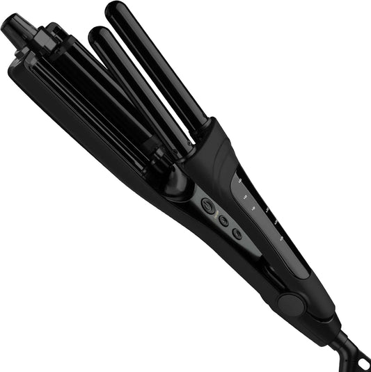 Hot Tools Professional Black Gold Adjustable Multi-Hair Waver front view showcasing the four-setting adjustable barrels.
