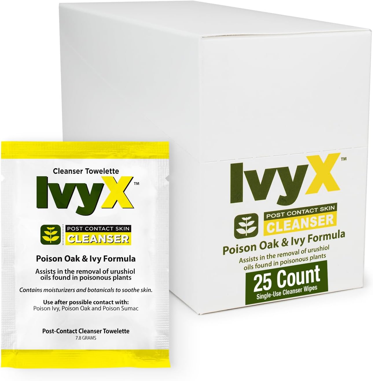 CoreTex Ivy X Post Contact Poison Ivy Wipes 25 count box front view
