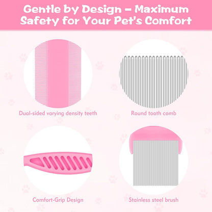 Detailed view of Kerros tear stain remover comb for cats