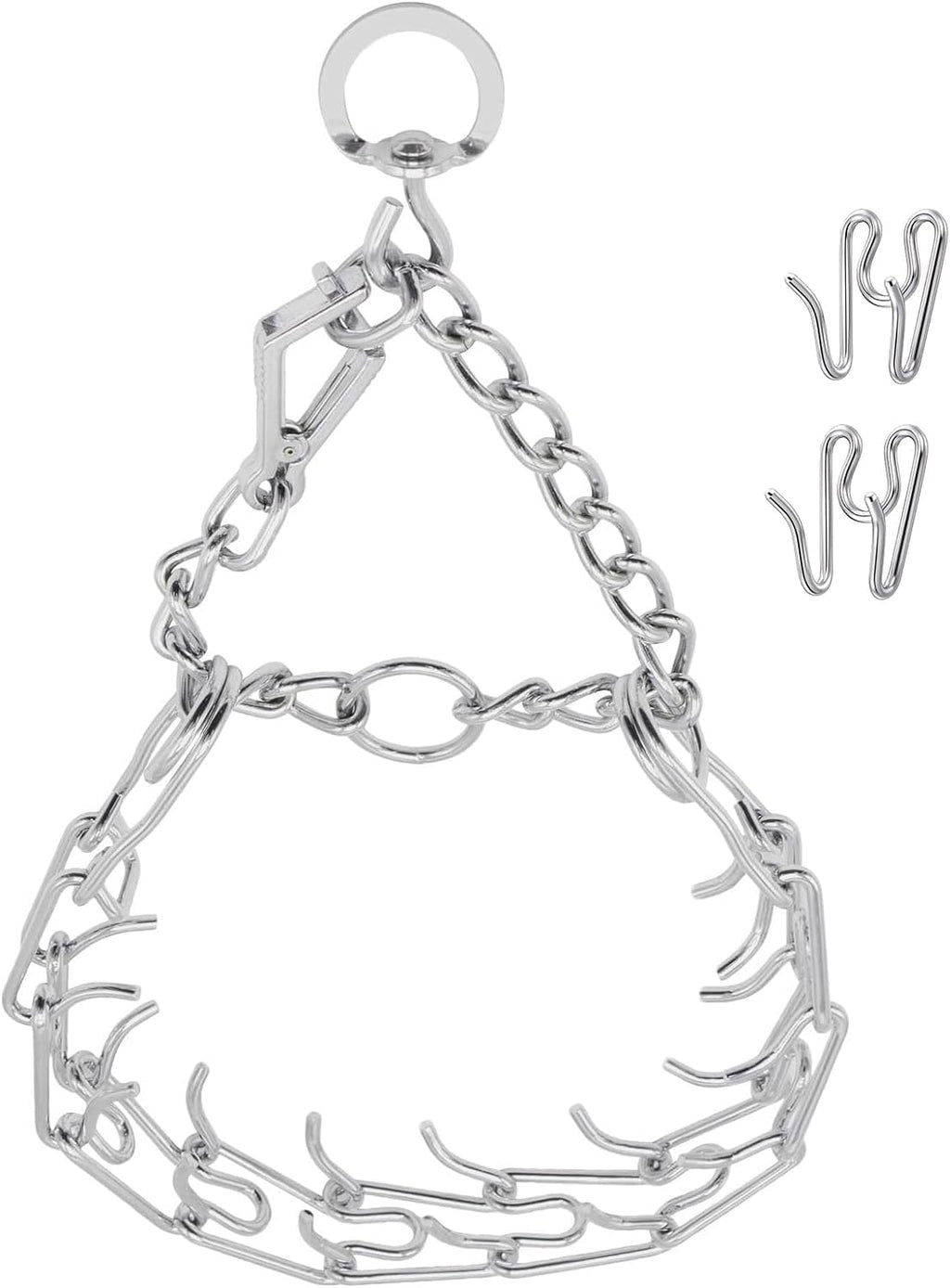 Durable chrome plated pinch collar for obedience training