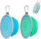 SLSON Collapsible Bowl with Cover Lids,2 Pack Dog Travel Bowls Portable Foldable Cat Water Dish Bowl for Pets Walking Parking Camping (Light Blue and Green, Small) - Image 13