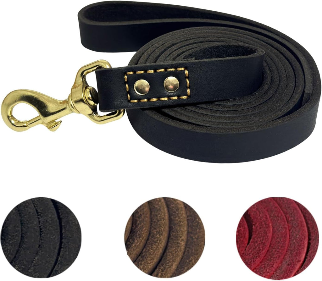 Leather Dog Leash 6 ft x 1/2 inch Heavy Duty Genuine Leather Dog Training Leash Soft and Strong Leather Leash for Small and Medium Dogs Brown - Image 11