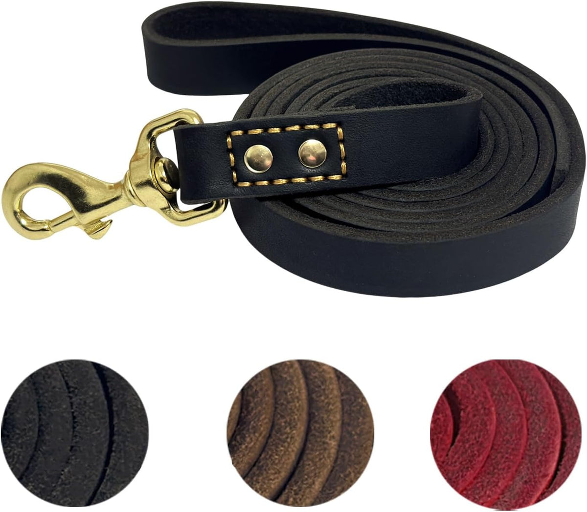 Leather Dog Leash 6 ft x 1/2 inch Heavy Duty Genuine Leather Dog Training Leash Soft and Strong Leather Leash for Small and Medium Dogs Brown - Image 11