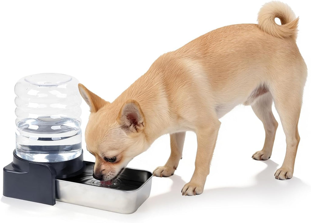 PAKEWAY 1 Gallon Automatic Gravity Dog Water Bowl Dispenser, Stainless Steel Large Capacity Pet Waterer with 3 Filters for Small to Medium Dogs and Cats - Image 14