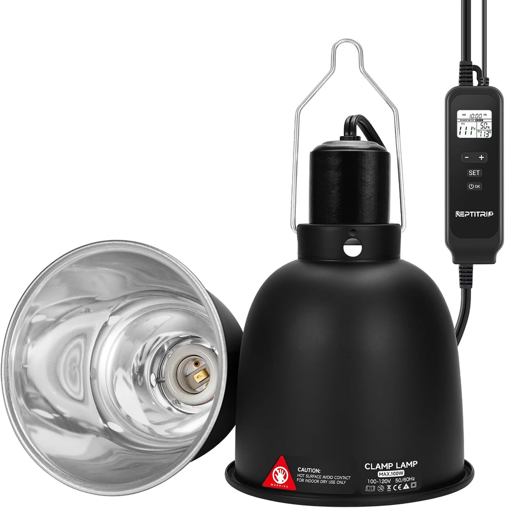 REPTITRIP 8.5" Reptile Heat Lamp Fixture with PID Dimming Thermostat, Independent Day Night Temperature Control, MAX 150W (Bulb Not Included) - Image 10