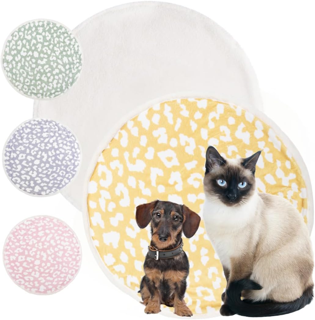 The Cat Park Bliss Pet Blanket front view showing premium yellow sherpa fleece material.