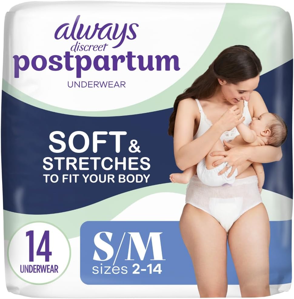 Always Discreet Postpartum and Adult Incontinence Underwear front view