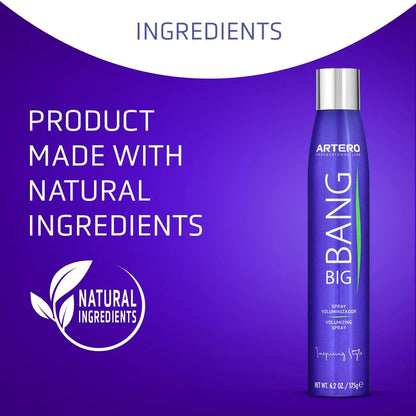 Artero paraben free volumizing grooming mist back label and directions