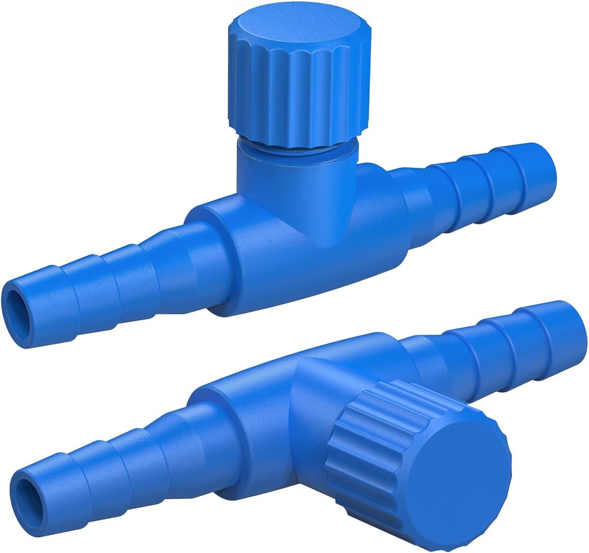 Pawfly aquarium air control valves front view showing the blue adjustment knob.