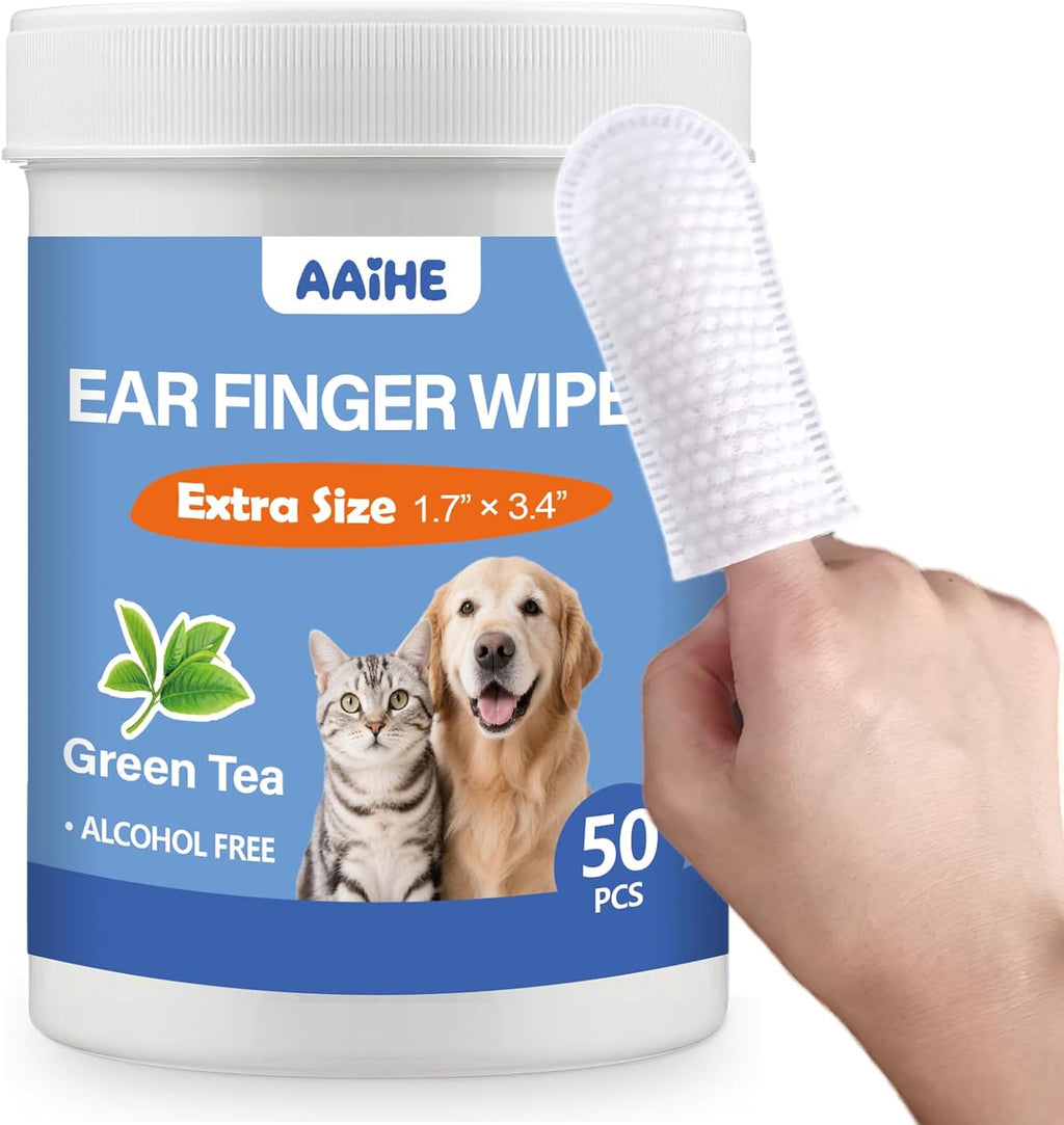 Dog Ear Finger Wipes,Gently Remove Ear Wax & Dirt,Relieve Ear Itching. All Natural Ingredients Dog Ear Wipes.Safe & Gentle Ear Wipes for Dog & Cat - 50 Count - Image 9