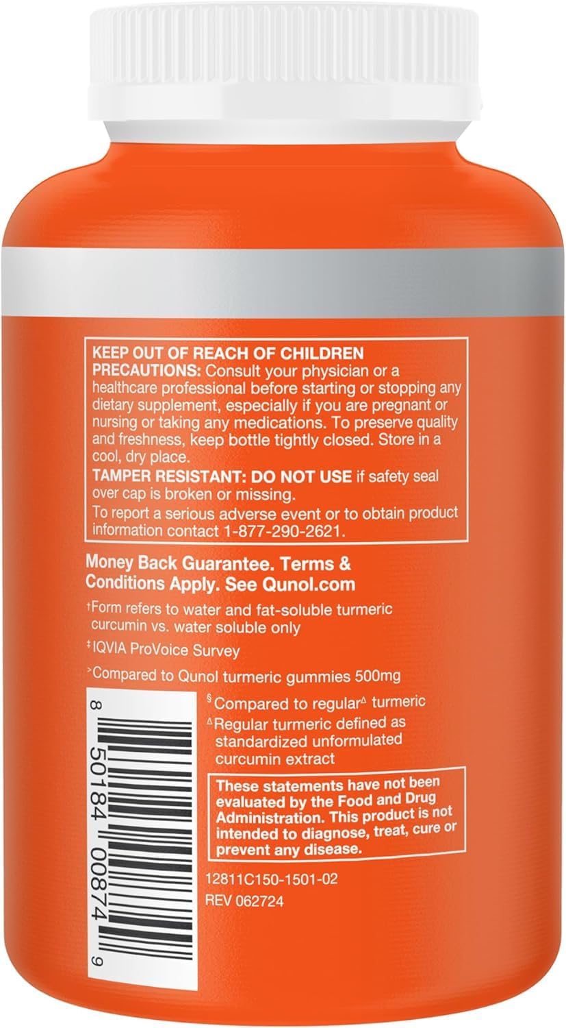 Qunol Turmeric Curcumin 1000mg, Ultra High Absorption Supplement, 150 Count - Image 9