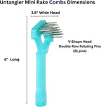Untangler AquaBlue pet rake handle grip