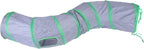 Rabbits and kittens interacting safely with the portable play tunnel