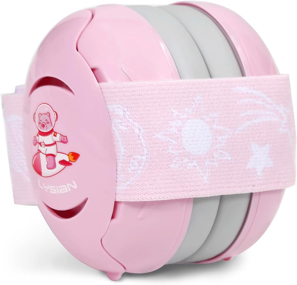 Lysian pink baby noise cancelling earmuffs front view