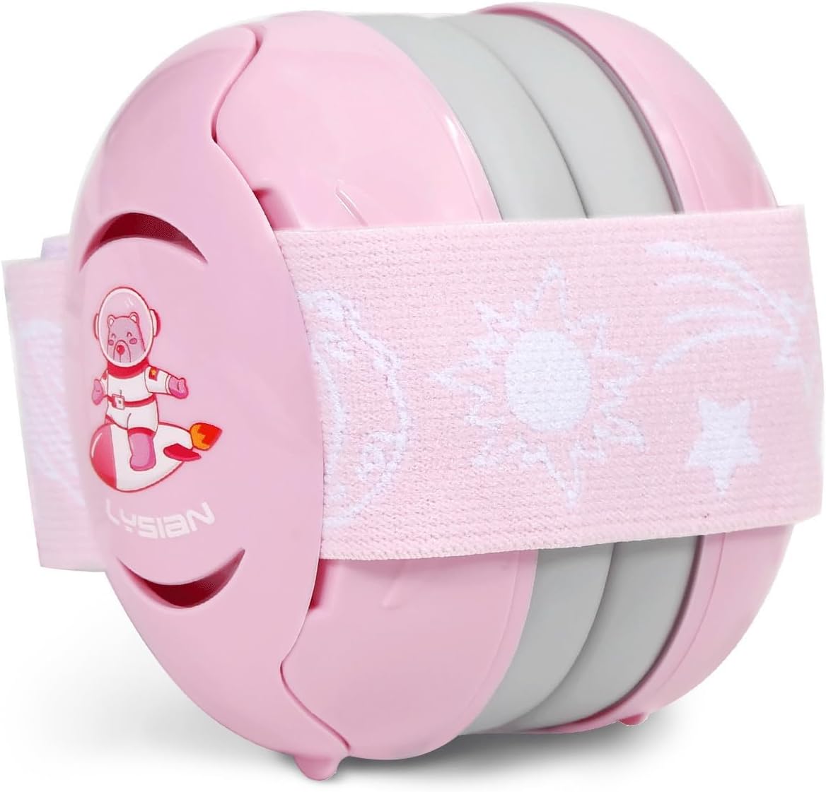 Lysian pink baby noise cancelling earmuffs front view