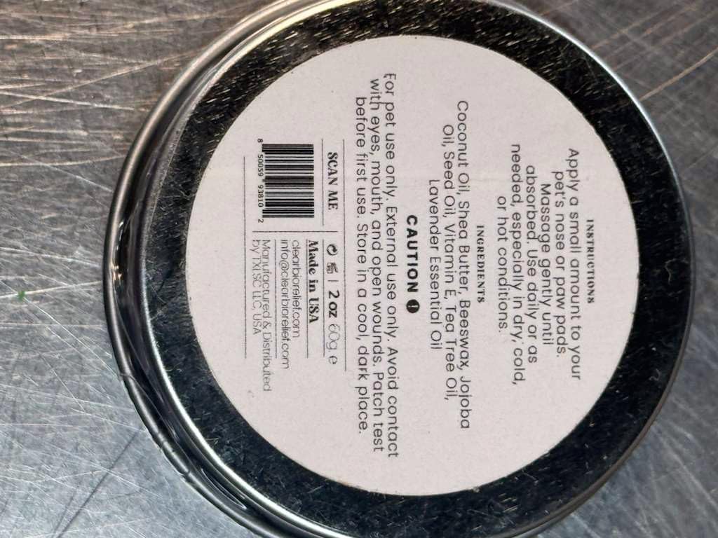 Natural pet paw balm for dogs and cats to soothe cracked skin