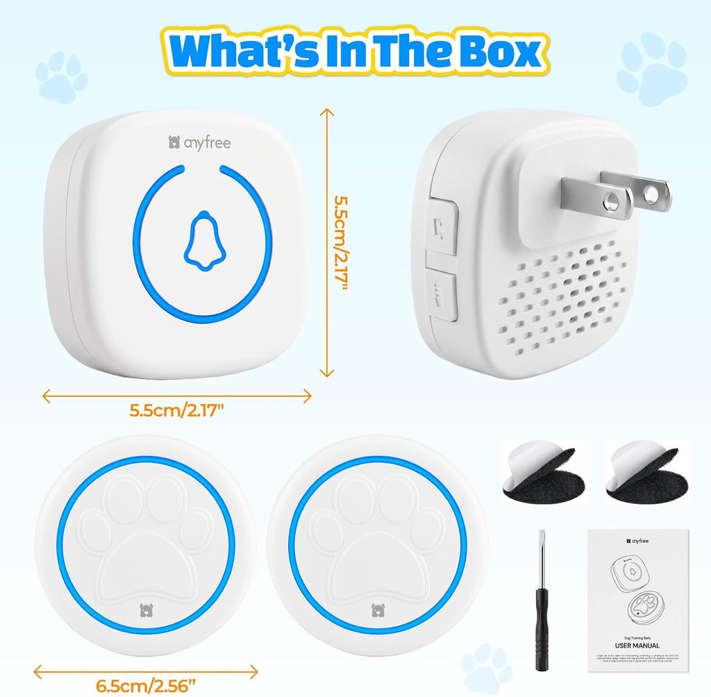 Anyfree wireless doorbell kit for pets in packaging