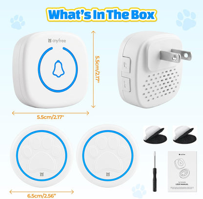 Anyfree wireless doorbell kit for pets in packaging